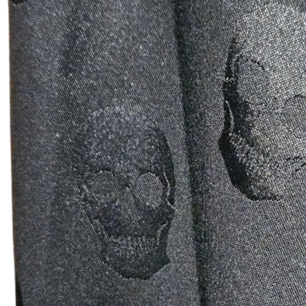 TORRID Plus Size Black Skull Jacquard Surplice Top - Picture 13 of 16